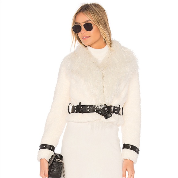 Moto style Faux Fur Jacket bought on Revolve - Picture 1 of 6